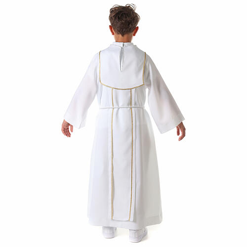 Túnica de Primeira Comunhão unisex bordado alveolado 14