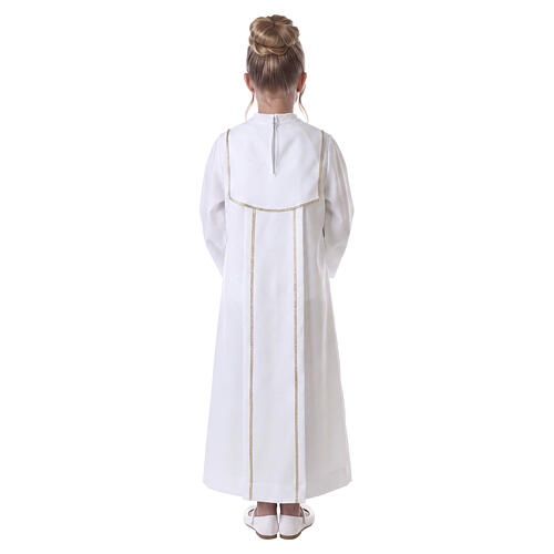 First Communion alb with honeycomb embroidery 8