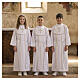First Communion alb with honeycomb embroidery s2