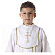 First Communion alb with honeycomb embroidery s4