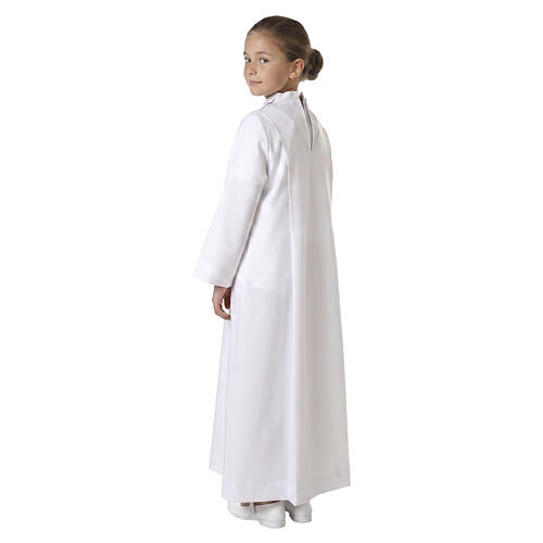 First Communion alb for girl, macramé embroidery 8