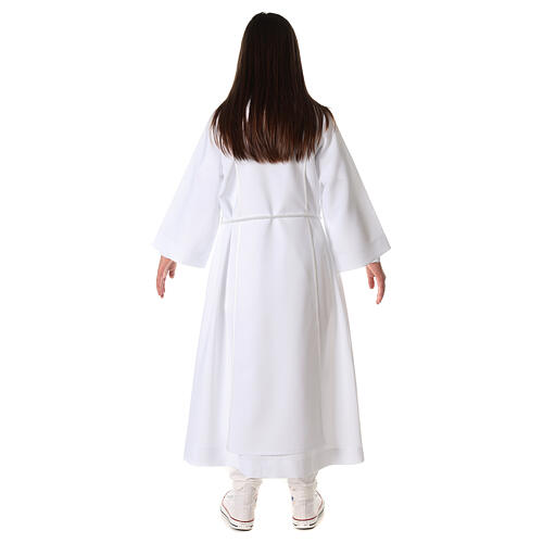 First Holy Communion alb for girl with macramé embroidery 10