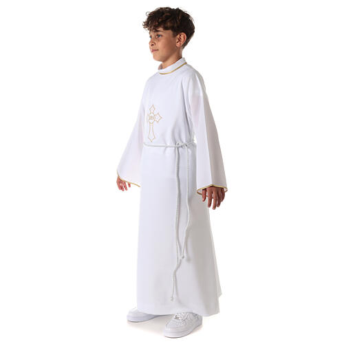 Aube communion avec croix brodée 5