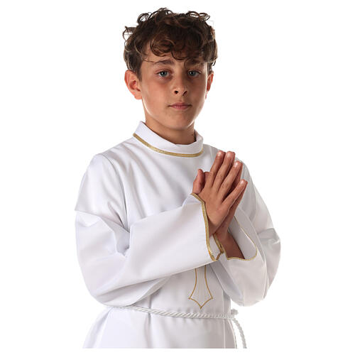 Aube communion avec croix brodée 7