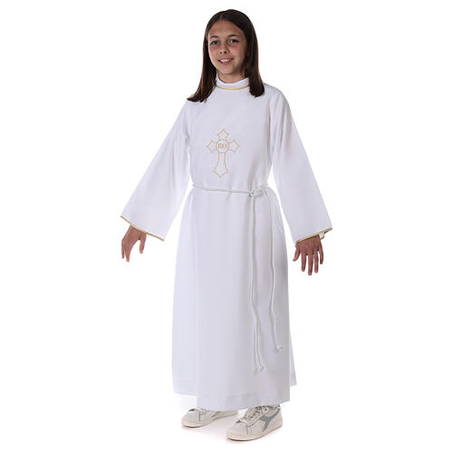Aube communion avec croix brodée 8