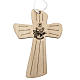 Cross first communion wood with chalice and host, 9,8x7,2cm. s1