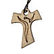 Krzyż Pierwsza Komunia Tau drewno wizerunek Zmartwychwstałego 3.3x2.4 cm s1