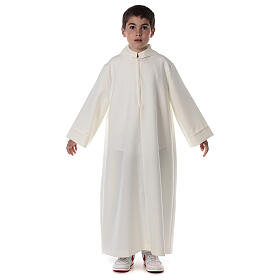 First Communion alb, simple, ivory
