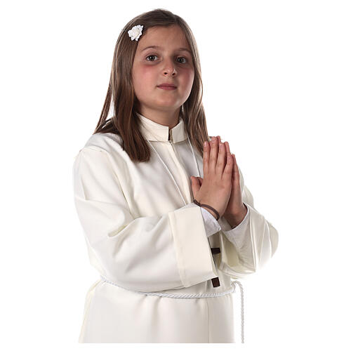 First Communion alb, simple, ivory 2