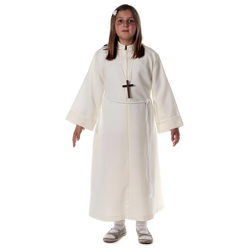 First Communion alb, simple, ivory 4