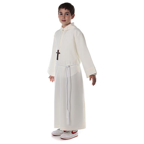 First Communion alb, simple in ivory 5