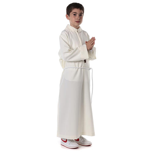 First Communion alb, simple in ivory 7