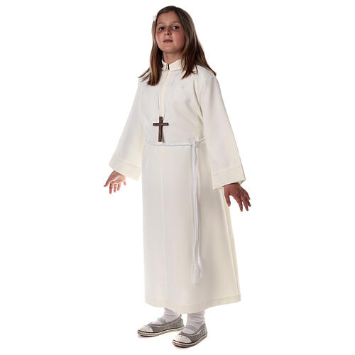 First Communion alb, simple in ivory 7