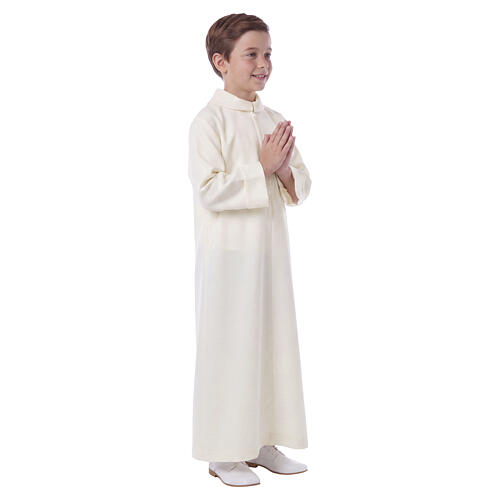 First Communion alb, simple in ivory 5