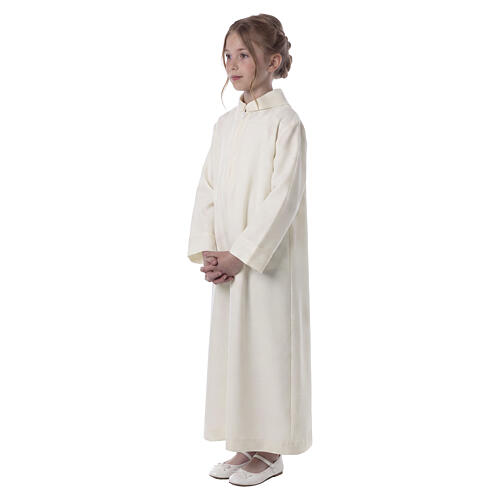 First Communion alb, simple in ivory 6