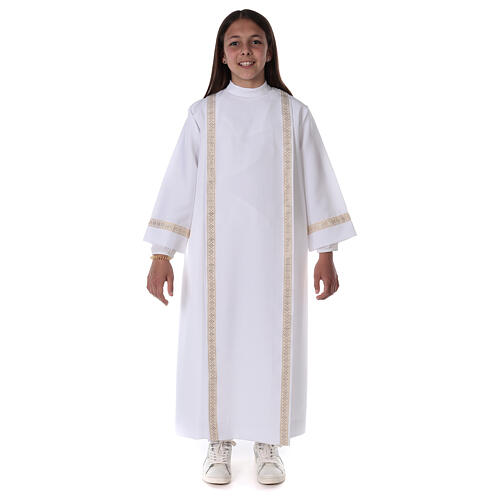 Túnica para Primeira Comunhão 2 bordas douradas 7