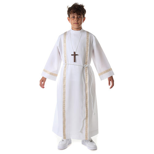 First Holy Communion alb with two golden hems 7