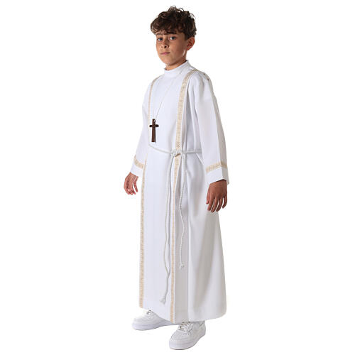 First Holy Communion alb with two golden hems 9