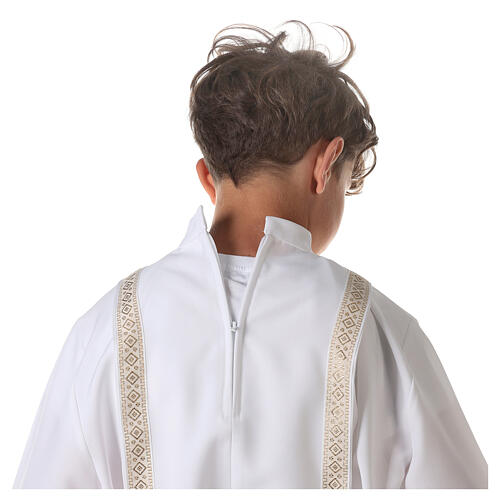 First Holy Communion alb with two golden hems 10