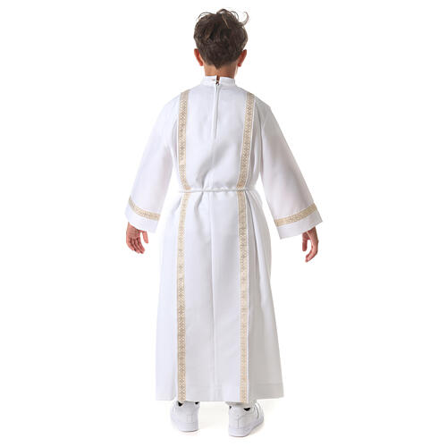 First Holy Communion alb with two golden hems 11