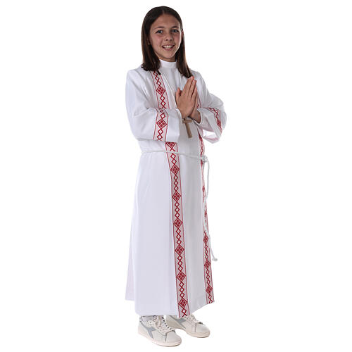 First Communion alb, 2 hems 7