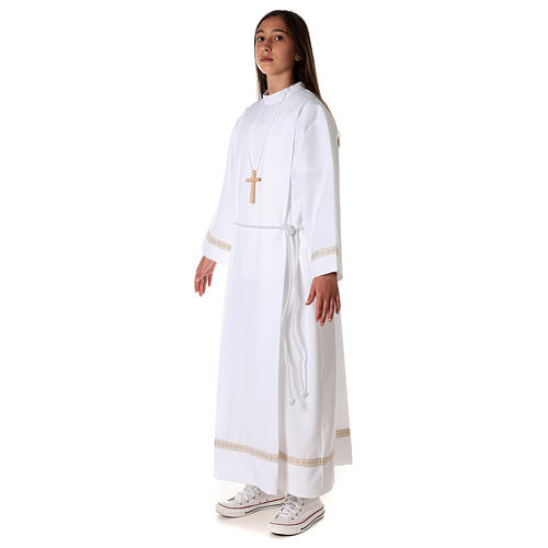 First Holy Communion alb with golden hem 4