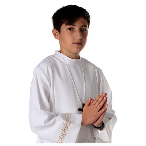 First Holy Communion alb with golden hem 5