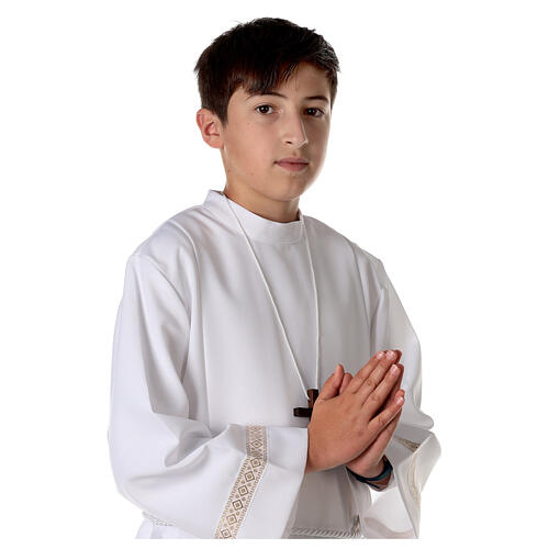 First Holy Communion alb with golden hem 5