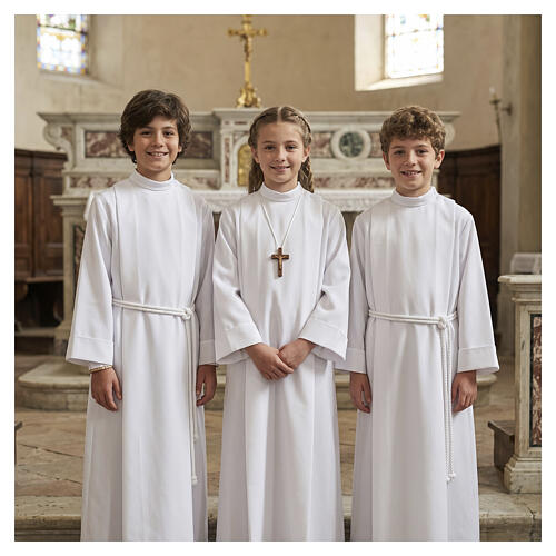 Aube communion avec plis latérales 2