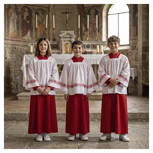 Ministrantentalar und Chorhemd im Set, Modell Rot 2