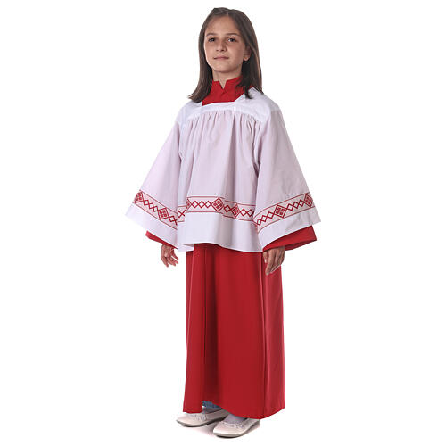 Ministrantentalar und Chorhemd im Set, Modell Rot 6