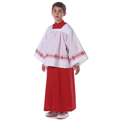 Ministrantentalar und Chorhemd im Set, Modell Rot 7