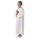 First communion alb in ivory color, simple model s5