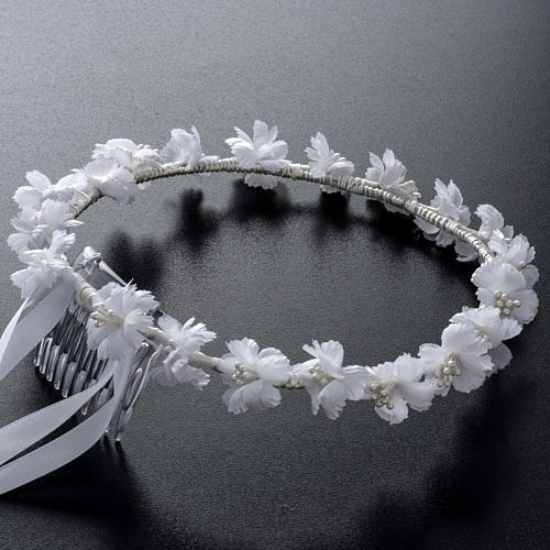 First communion alb accessories: floral wreath. 2