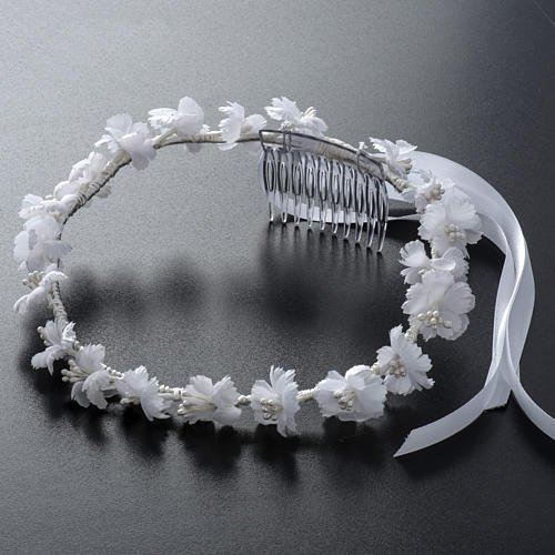 First communion alb accessories: floral wreath. 5