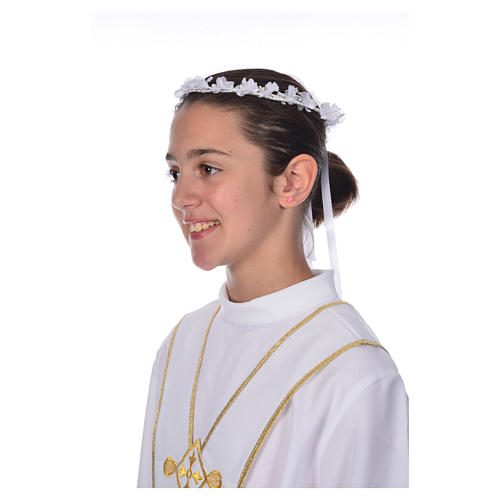 First communion alb accessories: floral wreath. 6