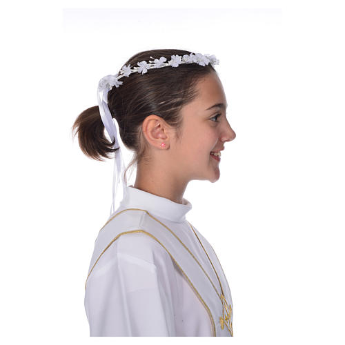 First communion alb accessories: floral wreath. 7