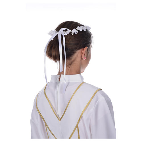 First communion alb accessories: floral wreath. 8