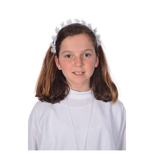 First communion alb accessories: flower headband. 3