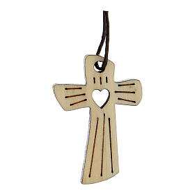 Krzyż Pierwsza Komunia drewno nacięcie serce