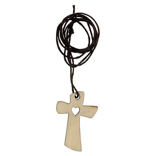 Cross first communion wood with hearth. 3