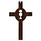Cross first communion dark carved wood with chalice and host. s1
