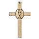 Krzyż drewno Pierwsza Komunia prosty kielich hostia s1
