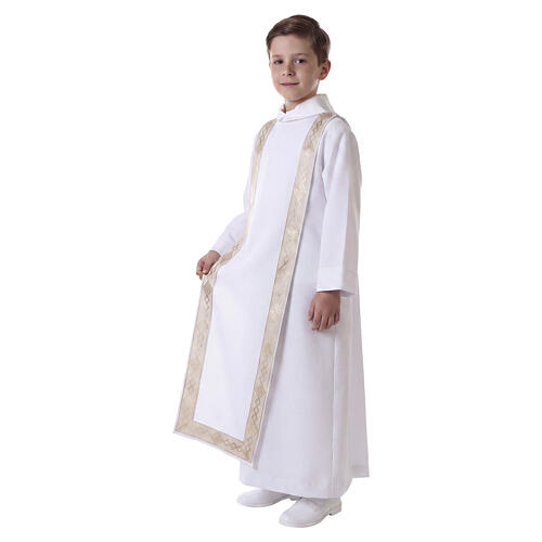 First Communion alb with golden hem 7