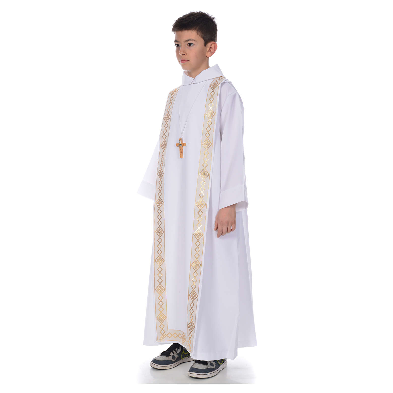 Aube communion avec scapulaire bord or vente en ligne sur HOLYART