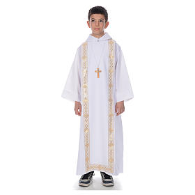 Aubes communion, profession de foi: Aube communion avec scapulaire bord or