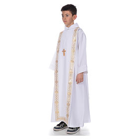 Aubes communion, profession de foi: Aube communion avec scapulaire bord or