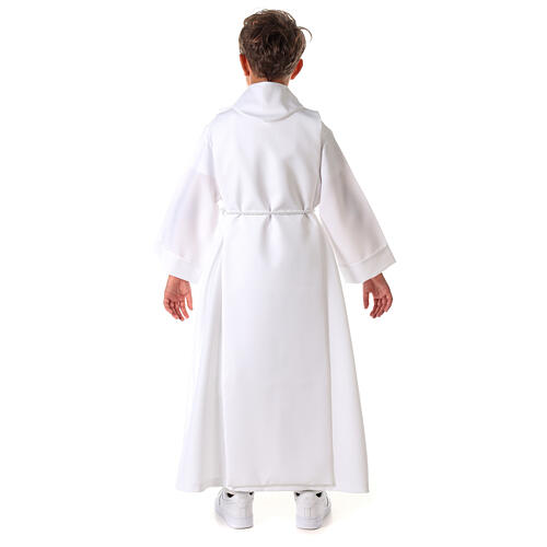 Aube communion avec scapulaire bord or unisex 12