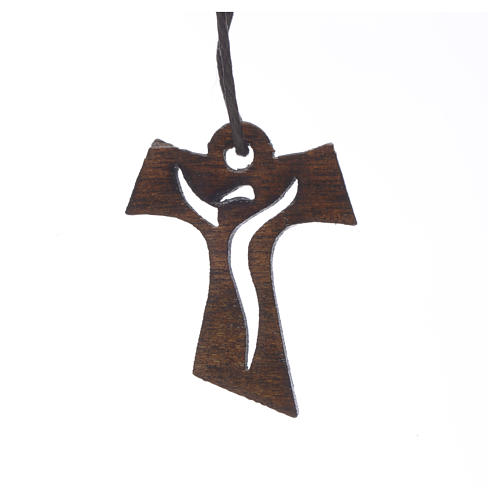 Cross first communion dark carved wood with risen Christ, 3,4x2, 1