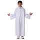 Altar server/Communion alb in white polyester and cotton fabric s1